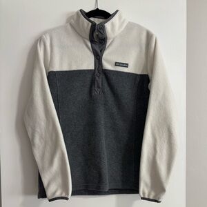 Columbia Women’s Medium Half Snap Pullover Fleece | White + Grey